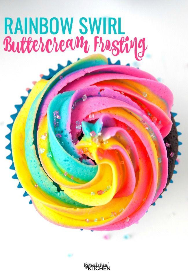 Rainbow Swirl Logo - Rainbow Swirl Buttercream Frosting (with Video). The Bewitchin' Kitchen