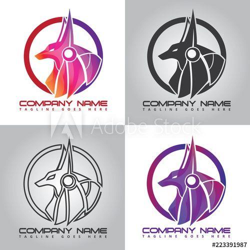 Multi Company Logo - Colorful Anubis company logo design, easy to modify color with multi ...