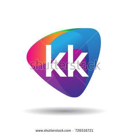 Colorful Company Logo - Letter KK logo with colorful splash background, letter combination