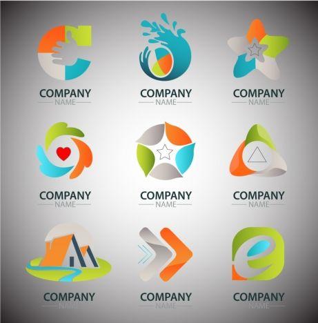 Abstract Company Logo - Company logo design elements with abstract colorful shapes vectors ...