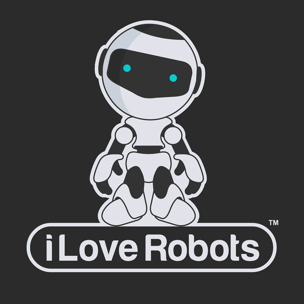 Cartoon Robot Logo - Modern, Bold, Entertainment Logo Design for I Love Robots