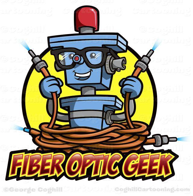Cartoon Robot Logo - Cartoon Robot Logo Character - Fiber Optic Geek | Coghill Cartooning ...