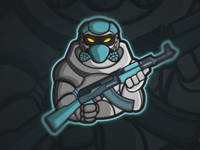 Cartoon Robot Logo - Robot Soldier Mascot Logo by Mascot Logo Captain