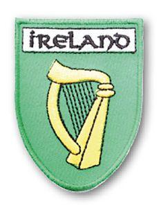 Harp of Ireland Logo - Irish Harp Ireland Shield Embroidered Sew-on Cloth Badge Patch ...