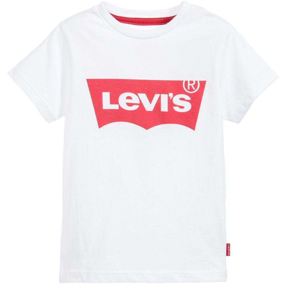 Top Red Logo - Levi's White & Red Logo T Shirt