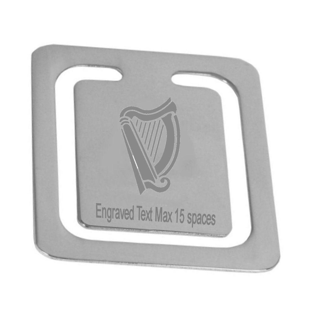 Irish Harp Logo - Silver Plated Engraved Irish Harp Bookmark Personalised Logo Page ...