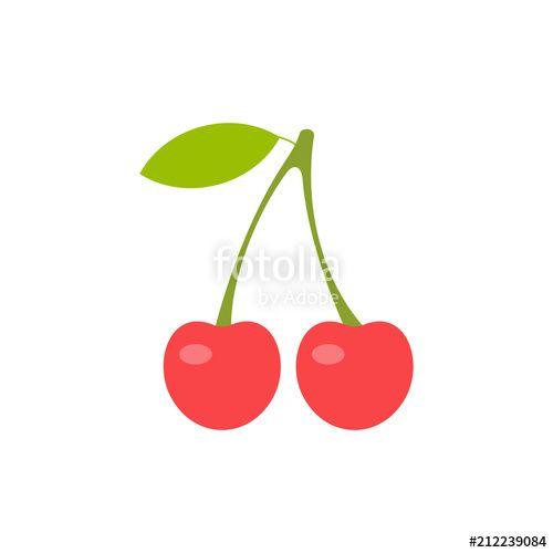 Red Cherry Logo - Red cherry. Two cherries. flat style. isolated on white background ...