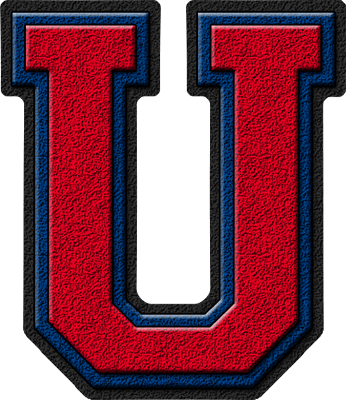 Red and Blue U Logo - Presentation Alphabets: Cardinal Red & Royal Blue Varsity Letter U