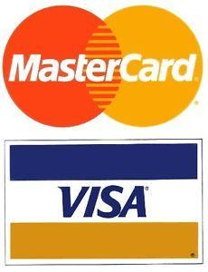 Credit Card Logo - Visa MasterCard (4 Pack) SMALL Credit Card Logo Decal Sticker