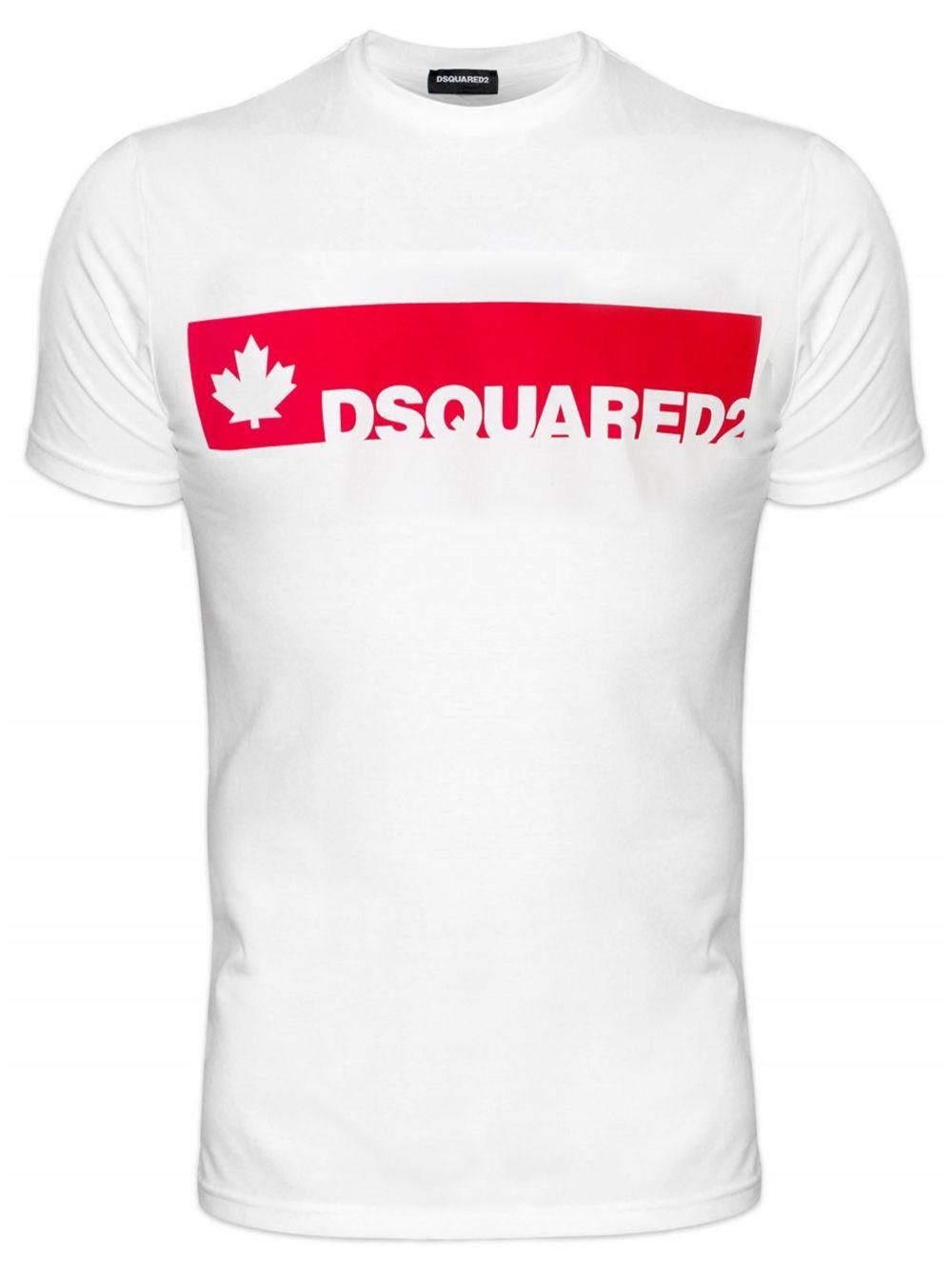 Top Red Logo - DSQUARED2 White Red Logo T-Shirt | Designerwear