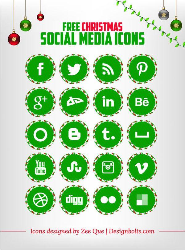 Green Social Media Logo - Free Christmas Social Media Icon Set