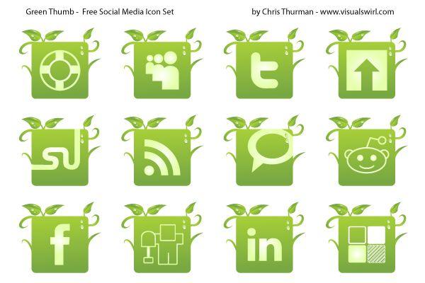 Green Social Media Logo - Green Thumb: A Free Social Media Icon Set