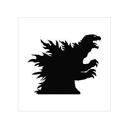 Godzilla Black and White Logo - Godzilla 4 Silhouette Logo Decal Sticker for Cars