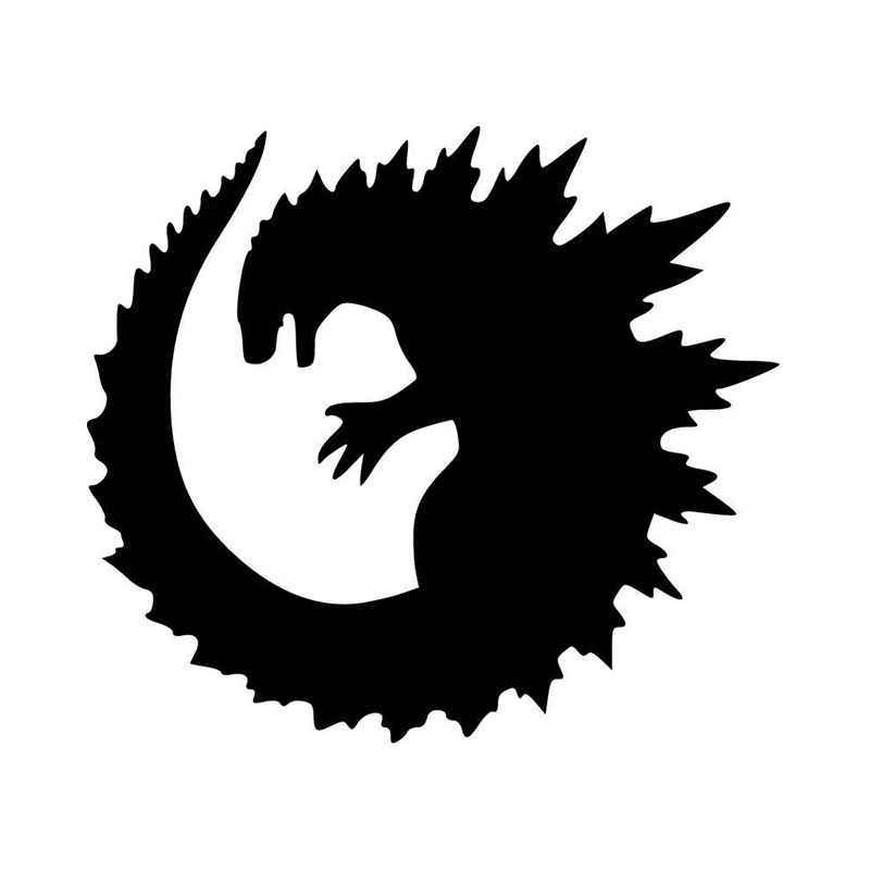 Godzilla Black and White Logo - Godzilla Round Vinyl Decal Sticker