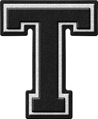 Black Letter T Logo - Presentation Alphabets: Black Varsity Letter T
