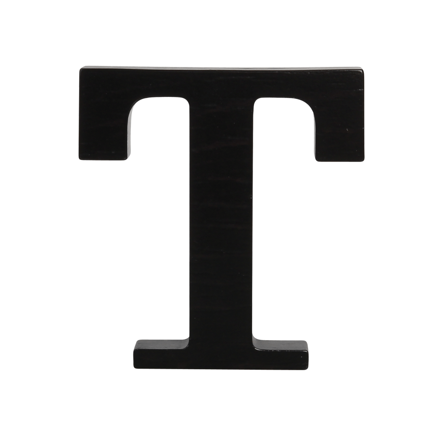 Black Letter T Logo - Wooden letter T, black