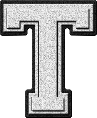 Black Letter T Logo - Presentation Alphabets: White Varsity Letter T