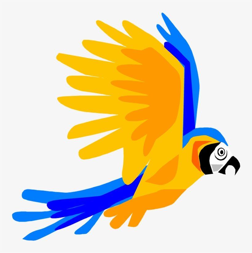 Bird with Yellow and Blue Airplane Logo - Blue And Yellow Macaw Clipart Flight Birds Flying Cartoon