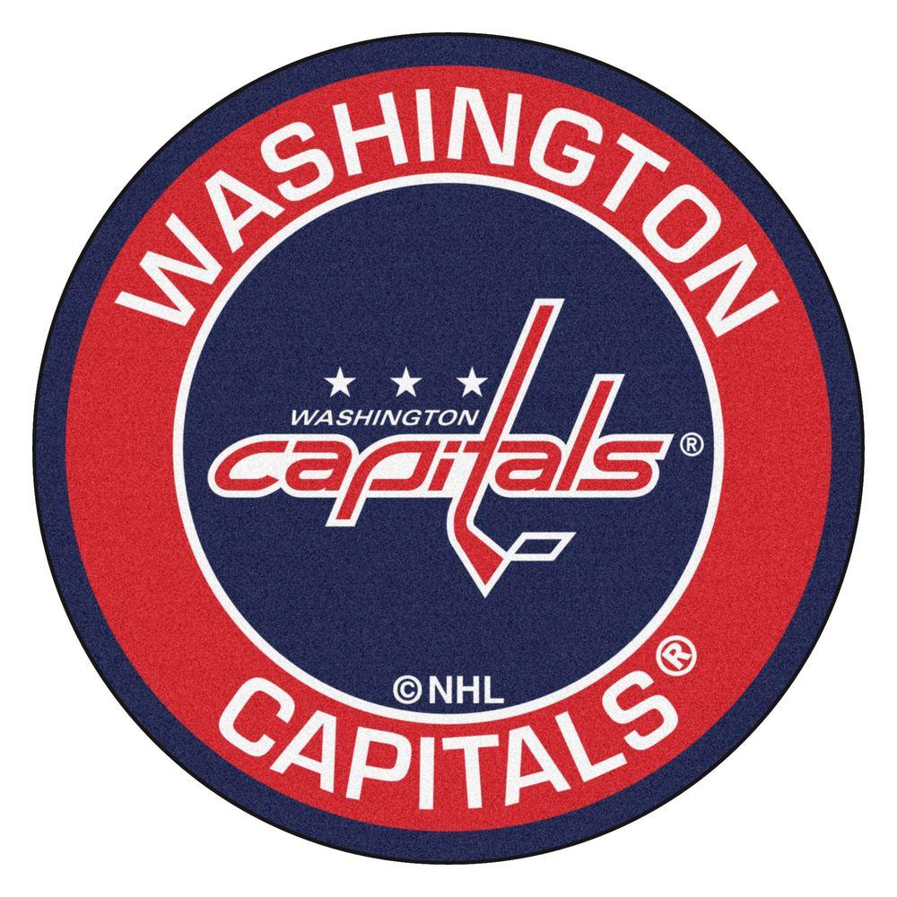 Washington Capitals Logo - FANMATS NHL Washington Capitals Red 2 ft. x 2 ft. Round Area Rug ...
