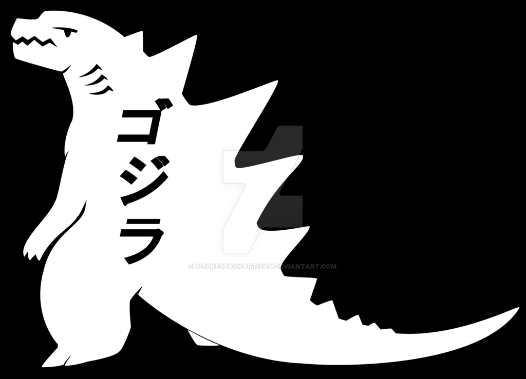 Godzilla Black and White Logo - Godzilla 2014 Vector White