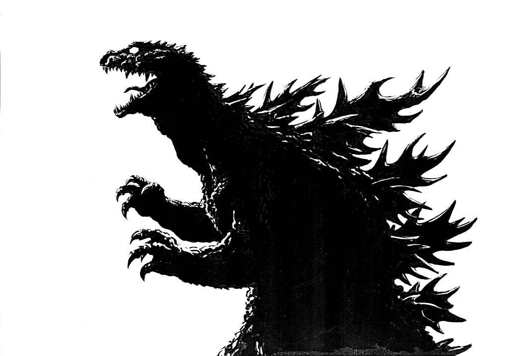 Godzilla Black and White Logo - Godzilla