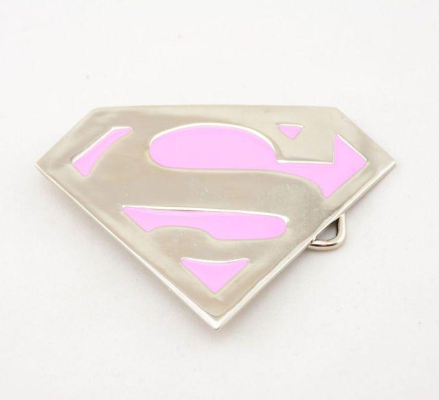 Pink Superman Logo - Pink Superman Logo Metal Belt Buckle