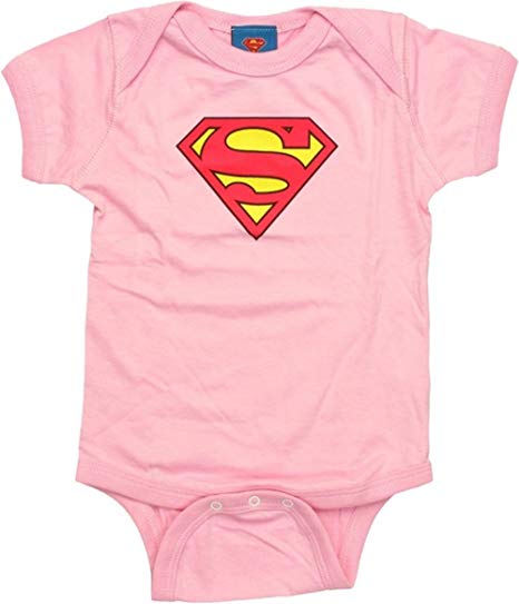 Pink Superman Logo - Amazon.com: Superman Logo Infant Pink Snapsuit Onesie: Clothing