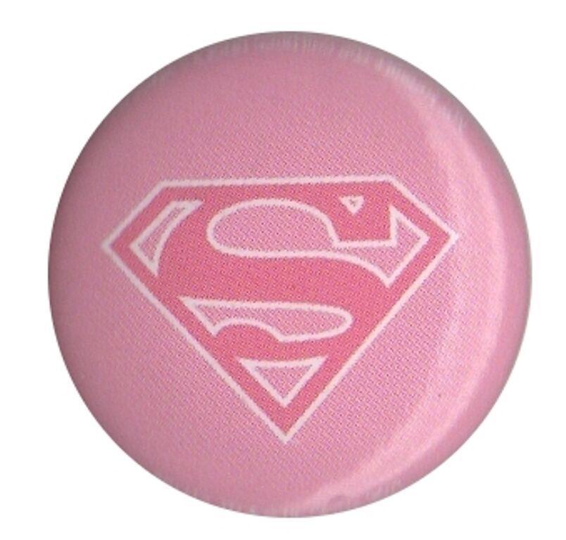 Pink Superman Logo - Official DC Comics Pink Superman Shield Logo 1 inch button pin badge