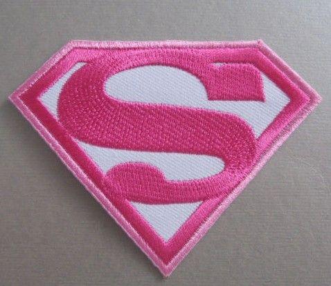 Pink Superman Logo - Super Girl Woman Pink Movie superman hero Embroidered LOGO Iron On