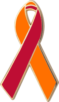 Red and Orange Ribbon Logo - Awareness Ribbons for Cancer & Other Causes | Personalized Cause