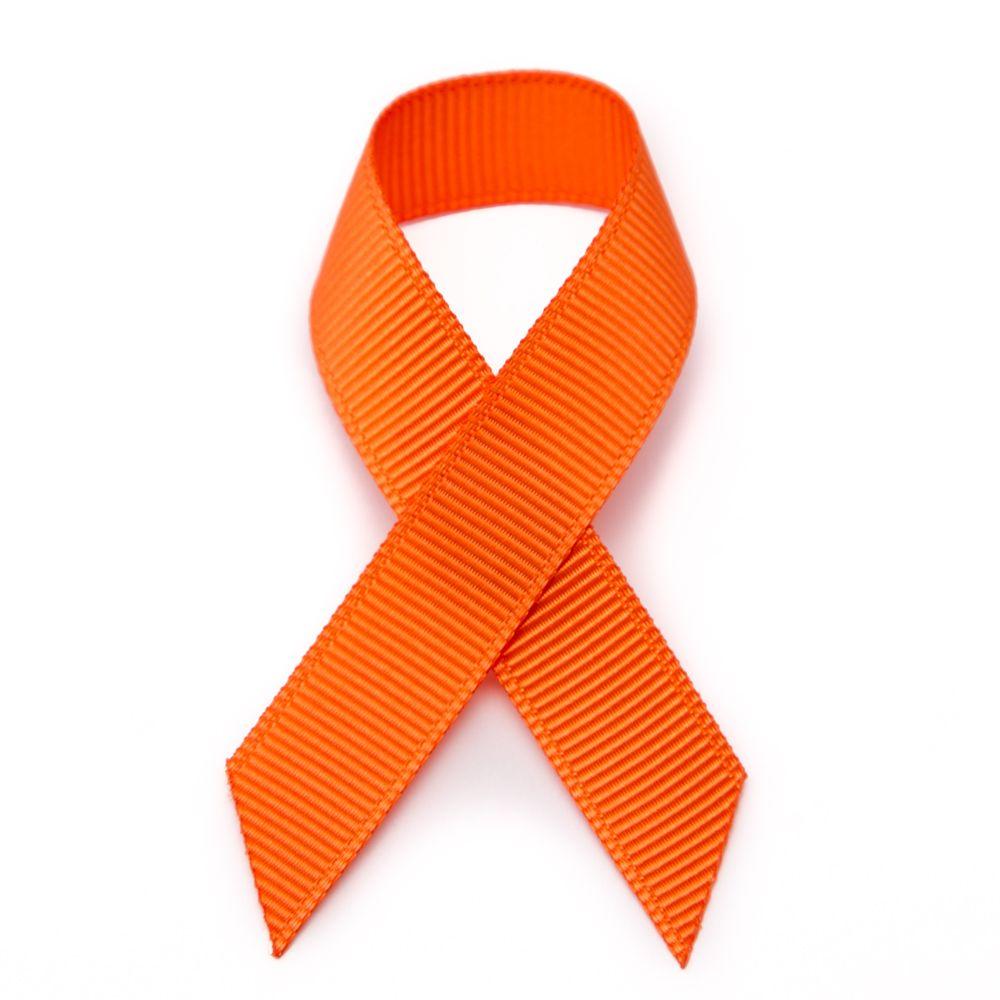 Red and Orange Ribbon Logo - Grosgrain Stick On Orange Awareness Ribbons Pre Made
