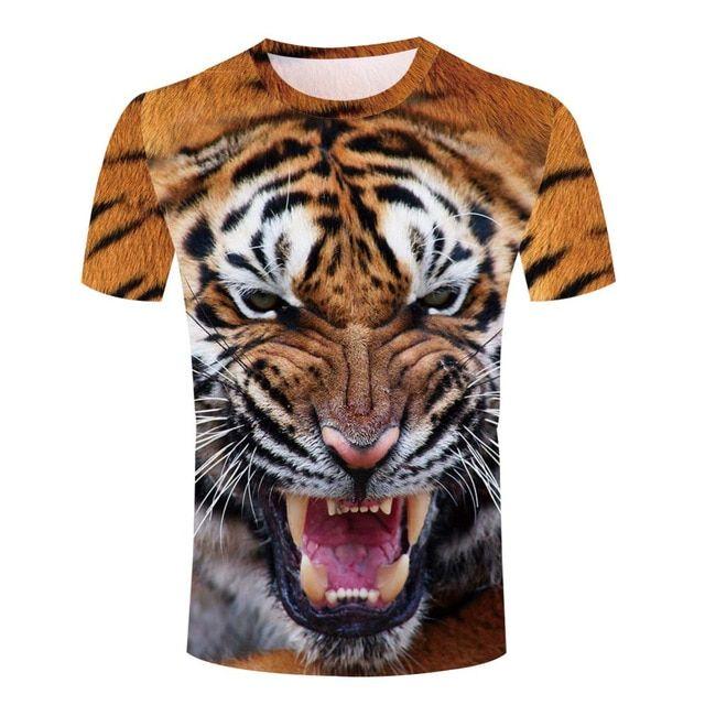 Cool Tiger Logo - Personalized Cool 3D Men T Shirts Round Neck Tiger Logo Printing ...
