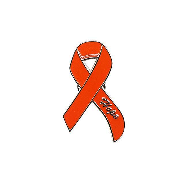 Red and Orange Ribbon Logo - DANXYN Premium Awareness Ribbon Lapel Pin Brooches，Orange: Jewellery
