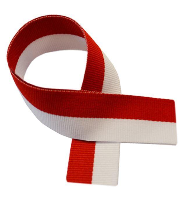 Red and Orange Ribbon Logo - Red & White Medal Ribbon 76 cm (30