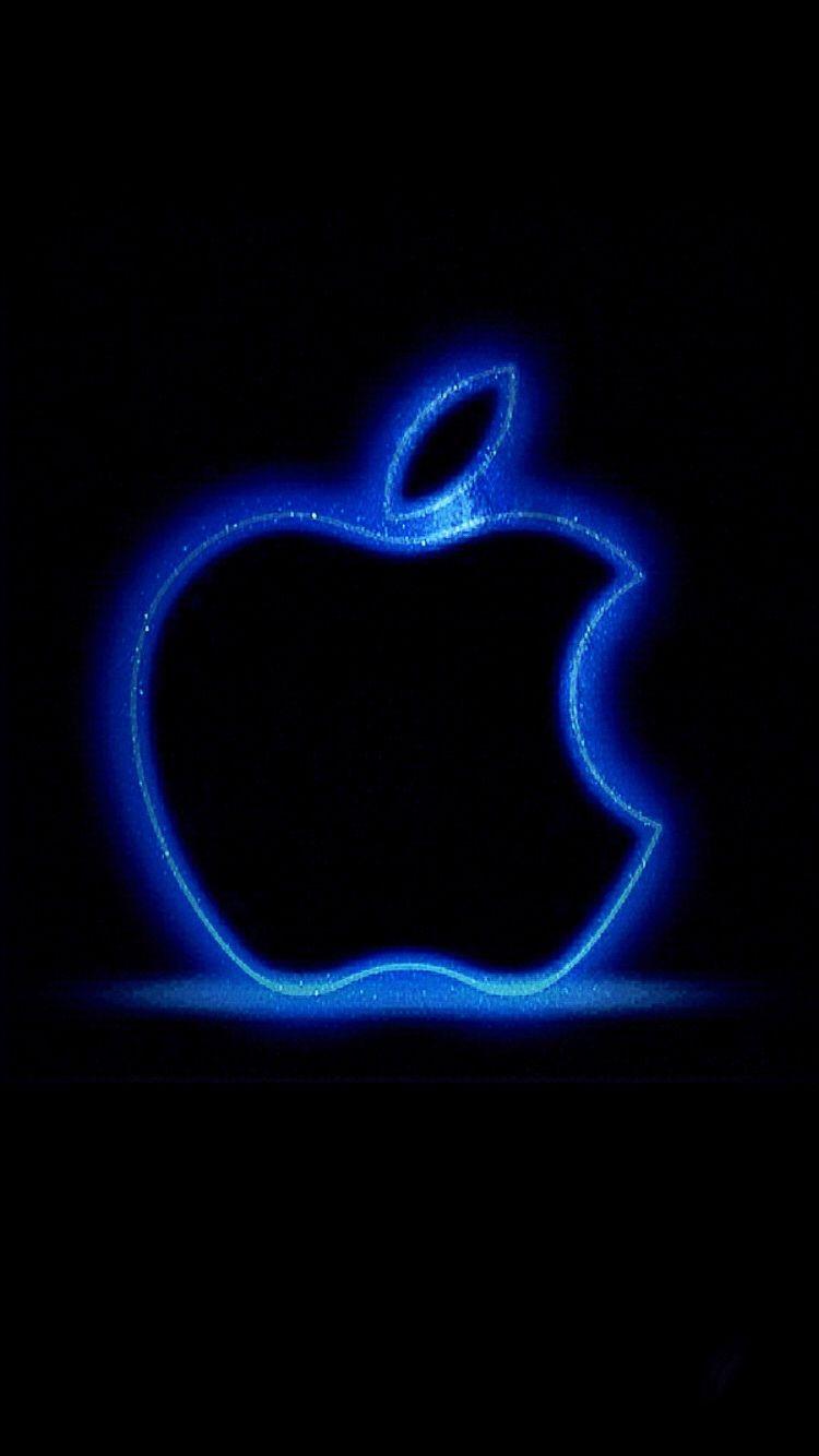 Blue Apple Logo - Apple Logo Glowing Blue Wallpaper. Apple Love! in 2019