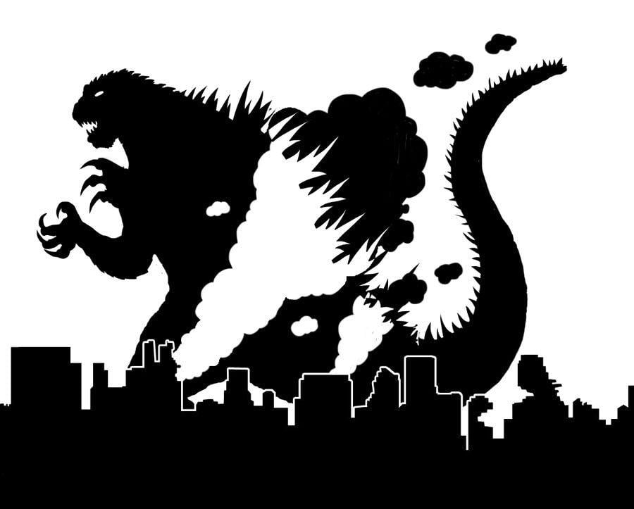 Godzilla Black and White Logo - Entry by luisdcarbia for Logo Design for Godzilla NEED ASAP