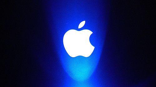 Blue Apple Logo - Blue Apple Logo. Shining a blue LED onto the glowing Apple