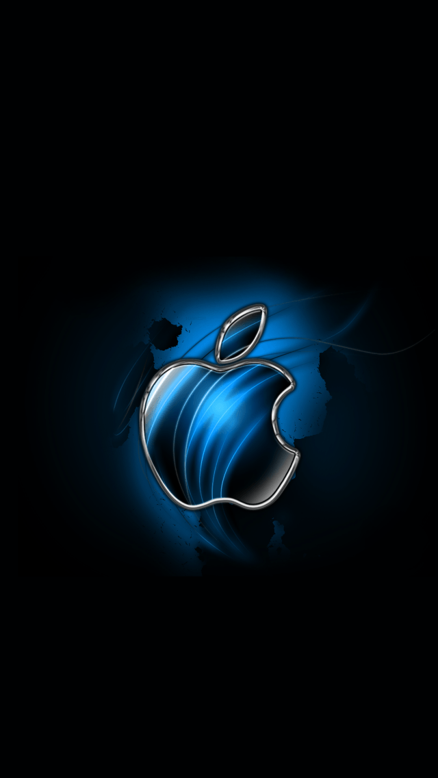 Blue Apple Logo - Download Swirly Apple Blue 640 X 1136 Wallpaper