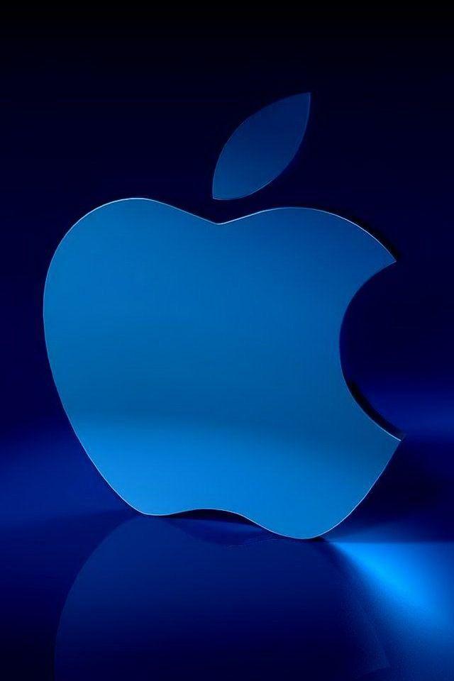 Blue Apple Logo - Blue 3D Apple Logo iPhone 6 / 6 Plus and iPhone 5/4 Wallpapers
