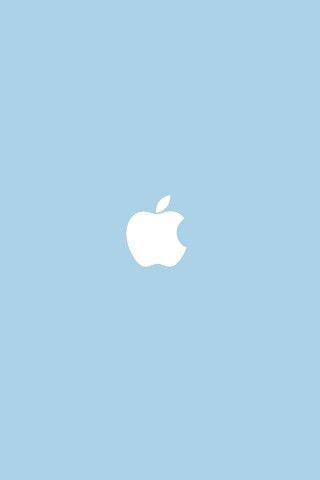 Blue Apple Logo - Apple Logo Baby Blue Background Simple Flat Illustration iPhone 5 ...