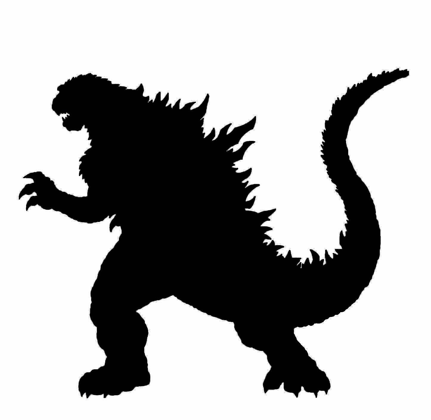 Godzilla Black and White Logo - Godzilla 2000 Silhouette 4 Tall Decal Sticker for Cars