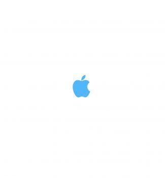 White and Blue Apple Logo - Simple Apple Blue Logo iPad Wallpaper And Background