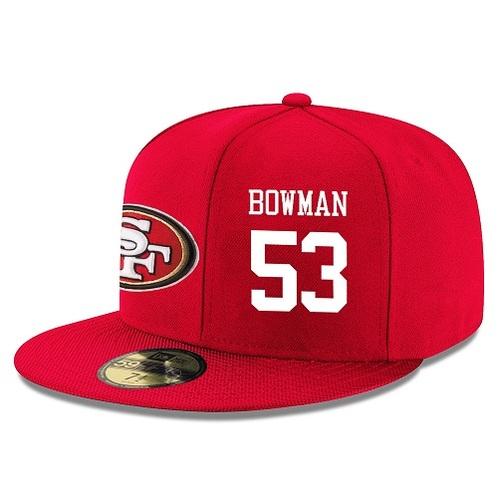 Red Bowman Logo - NFL San Francisco 49ers #53 NaVorro Bowman Snapback Adjustable ...