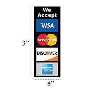 Credit Card Logo - 2 PACK CREDIT CARD LOGO DECAL STICKERS - Visa / MasterCard/Discover ...