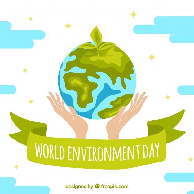 Hands Holding Globe Logo - World environment day background with two hands holding earth globe ...