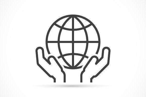 Hands Holding Globe Logo - Hands holding globe icon ~ Icons ~ Creative Market