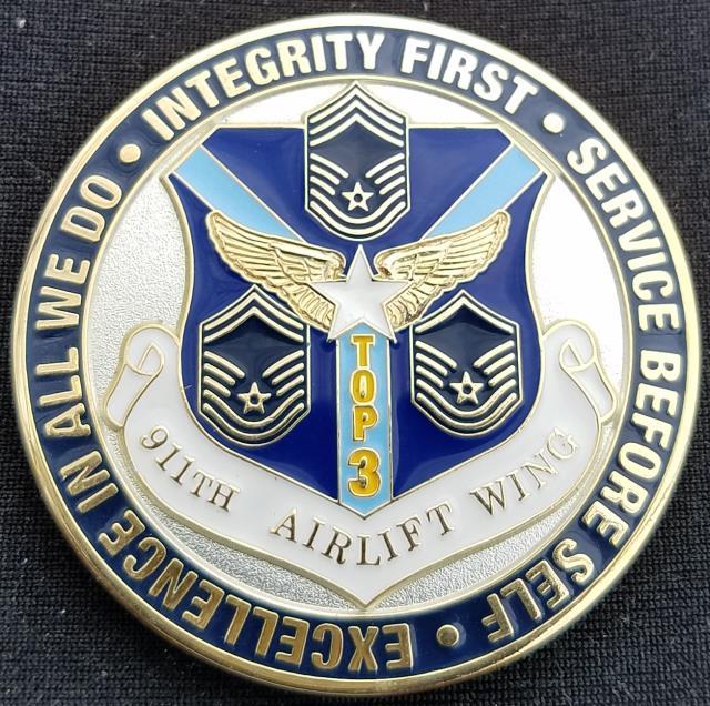 Top 3 Air Force Logo - USAF 911th Airlift Wing Top 3 Council Custom Air Force Challenge ...