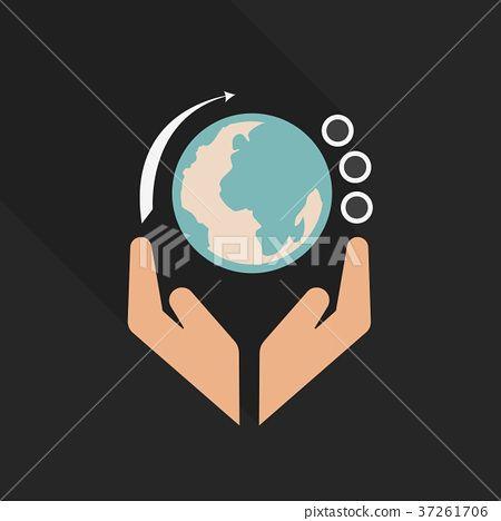 Hands Holding Globe Logo - hands holding globe earth web icon. save earth - Stock Illustration ...