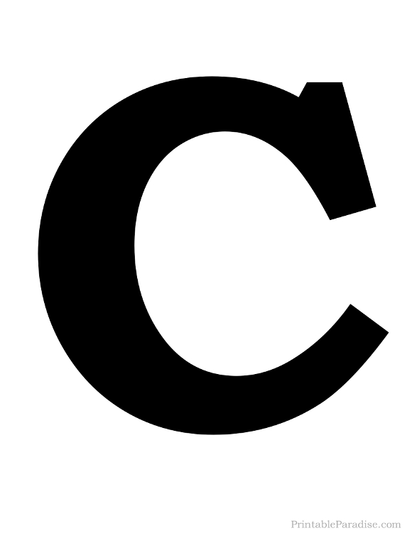 Black Letter C Logo - Printable Solid Black Letter C Silhouette. Alphabets & Numbers