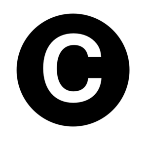 Black Letter C Logo - White Letter C Centered Inside Black Circle clip art